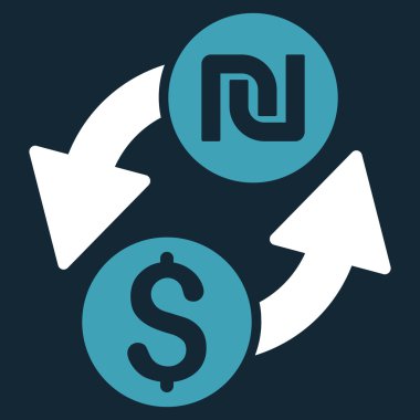 Doları şekel Exchange düz vektör simgesi