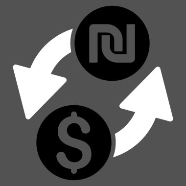 Doları şekel Exchange düz vektör simgesi