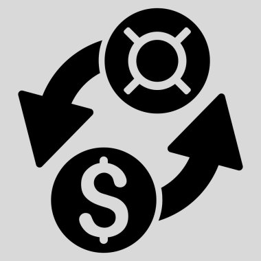 Dolar Döviz Alım Satım düz vektör simgesi