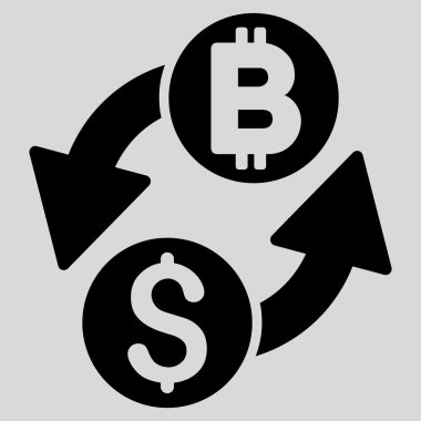 Doları Bitcoin Exchange düz vektör simgesi