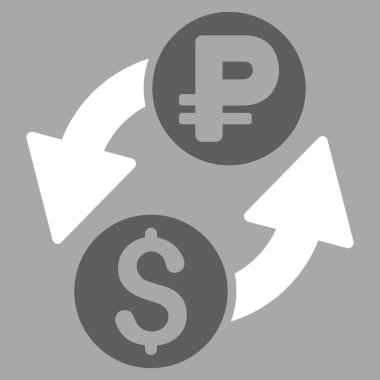 Doları Rublesi Döviz düz vektör simgesi