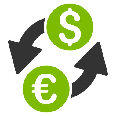 Euro dolar Satım düz vektör simgesi