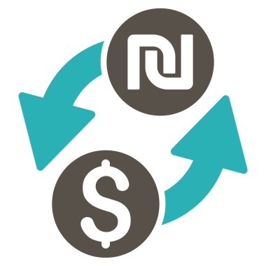 Doları şekel Exchange düz vektör simgesi