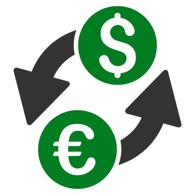 Euro dolar Satım düz vektör simgesi
