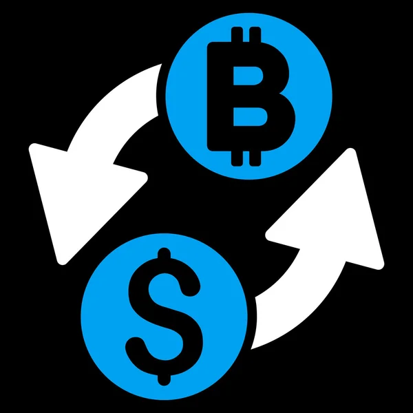 Dolar wymiany Bitcoin płaskie wektor ikona — Wektor stockowy