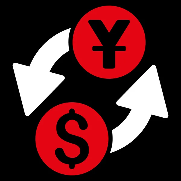 Dollar-Yuan wisselen platte Vector Icon — Stockvector