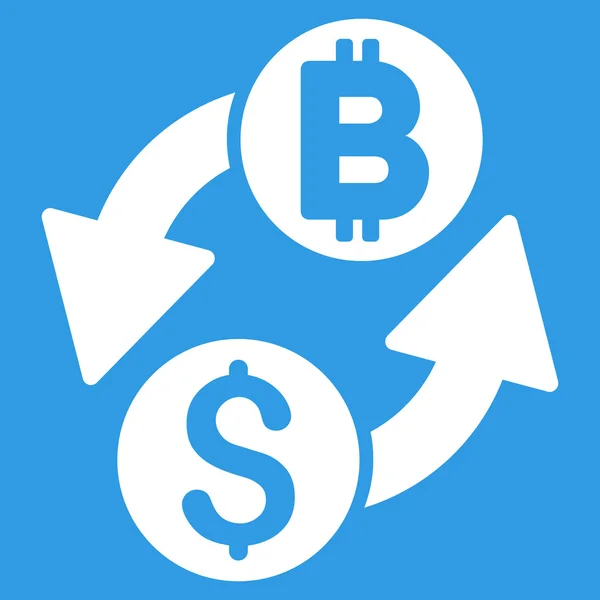 Dollár Bitcoin Exchange lapos Vector Icon — Stock Vector