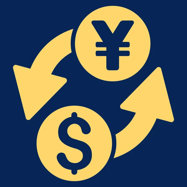 Dollar Yen Exchange Icône vectorielle plate — Image vectorielle