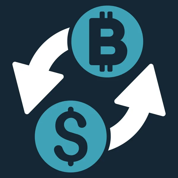 Доллар Bitcoin Exchange Flat Vector Icon — стоковый вектор