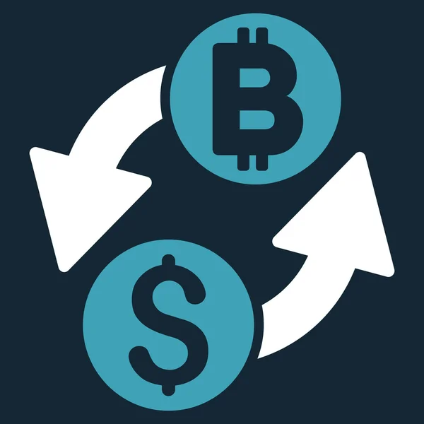 Dollár Bitcoin Exchange lapos Vector Icon — Stock Vector