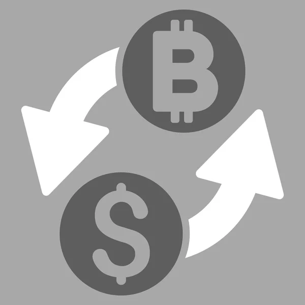 Dollár Bitcoin Exchange lapos Vector Icon — Stock Vector