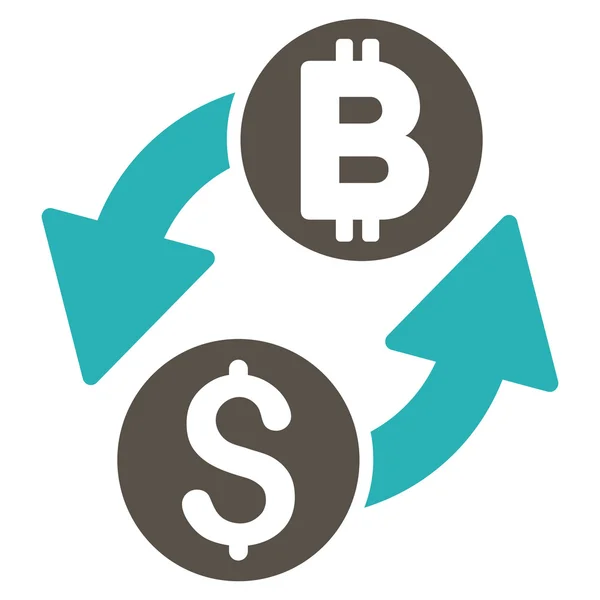 Dólar Bitcoin troca vetor plano Ícone —  Vetores de Stock