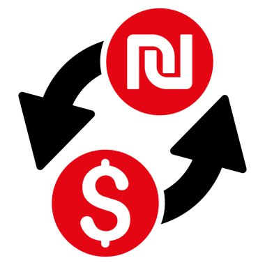Doları şekel Exchange düz vektör simgesi