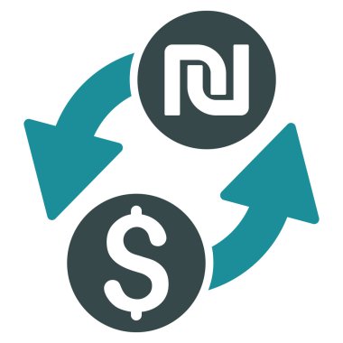 Doları şekel Exchange düz vektör simgesi