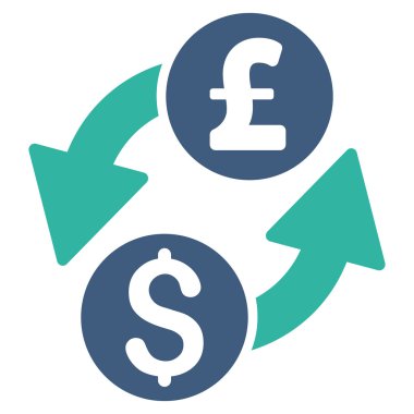 Doları Lirası Döviz düz vektör simgesi