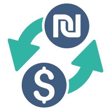 Doları şekel Exchange düz vektör simgesi