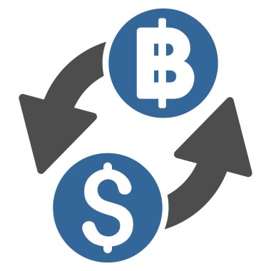 Doları Baht Exchange düz vektör simgesi