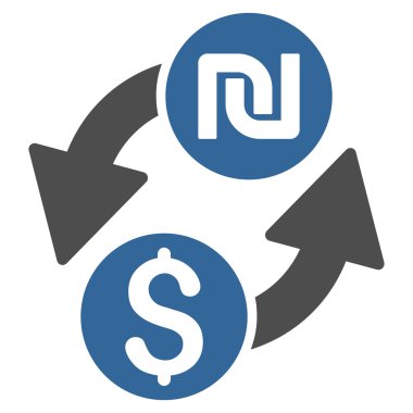 Doları şekel Exchange düz vektör simgesi