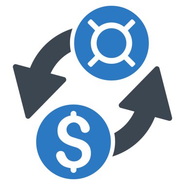 Dolar Döviz Alım Satım düz vektör simgesi