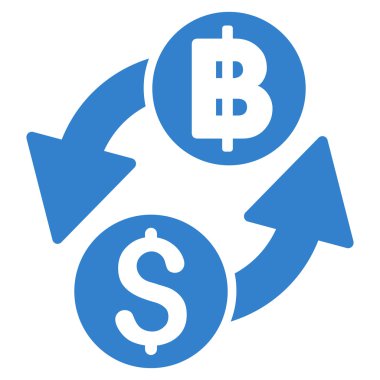 Doları Baht Exchange düz vektör simgesi