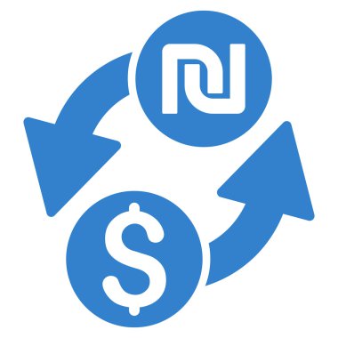 Doları şekel Exchange düz vektör simgesi