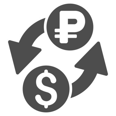 Doları Rublesi Döviz düz vektör simgesi