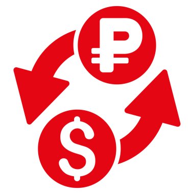 Doları Rublesi Döviz düz vektör simgesi