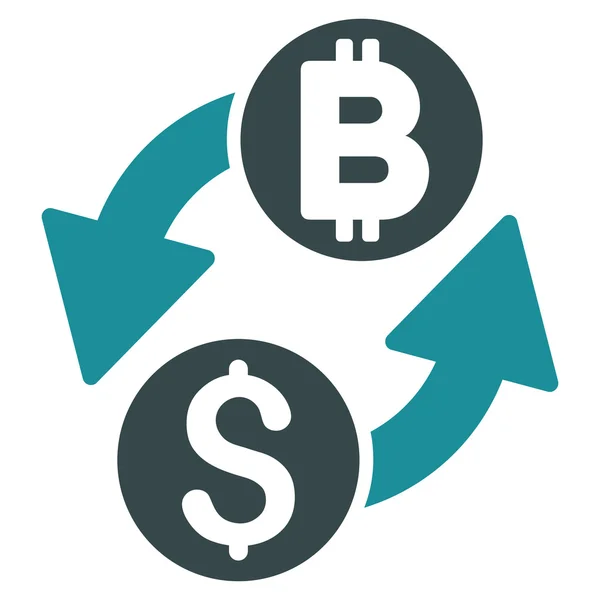 Εικονίδιο του δολαρίου Bitcoin Exchange επίπεδη φορέα — Διανυσματικό Αρχείο