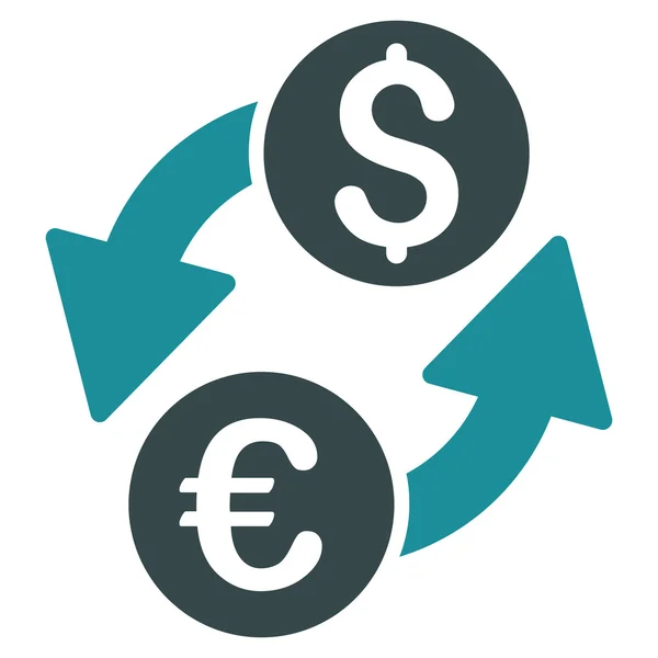 Euro Dollar Exchange Icône vectorielle plate — Image vectorielle