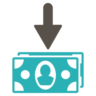 Banknot gelir düz glif simgesi