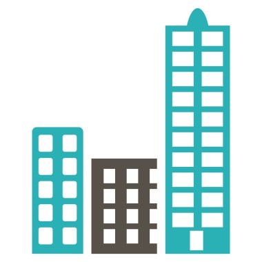 Şehir düz glif simgesi