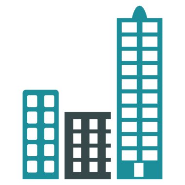 Şehir düz glif simgesi