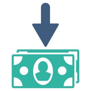 Banknot gelir düz glif simgesi