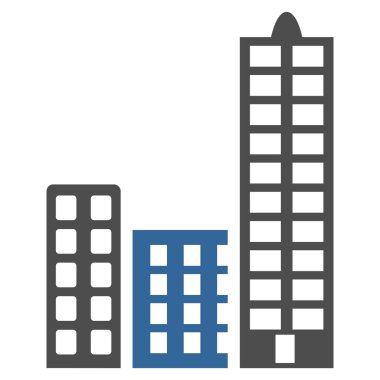 Şehir düz glif simgesi