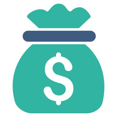 Para çantası düz glif simgesi