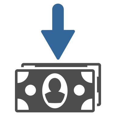 Banknot gelir düz glif simgesi