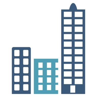 Şehir düz glif simgesi