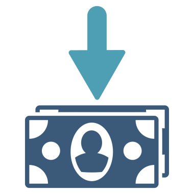 Banknot gelir düz glif simgesi