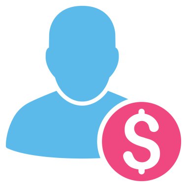 İşadamı düz glif simgesi