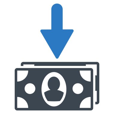 Banknot gelir düz glif simgesi