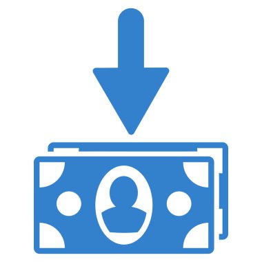 Banknot gelir düz glif simgesi