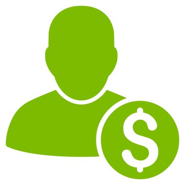 İşadamı düz glif simgesi