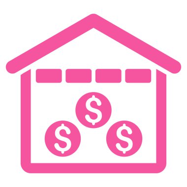 Para depo düz glif simgesi