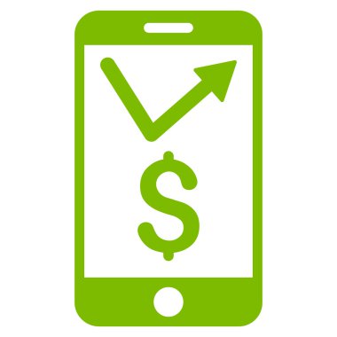 Mobil satış raporu düz glif simgesi