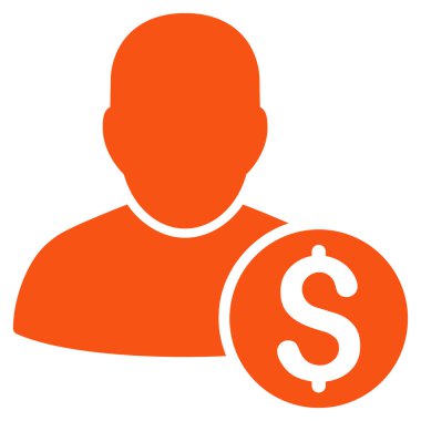 İşadamı düz glif simgesi