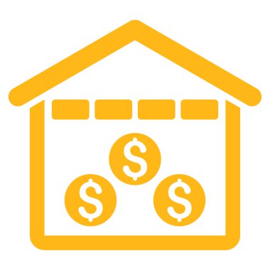 Para depo düz glif simgesi