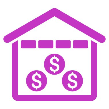 Para depo düz glif simgesi