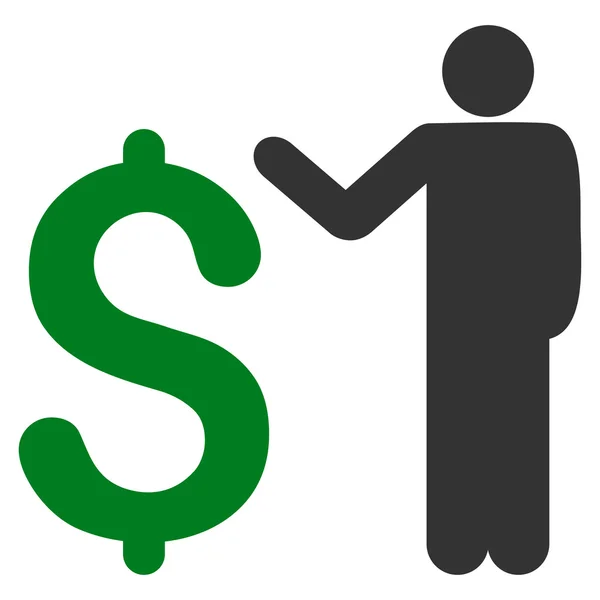 Bankier platte Glyph pictogram — Stockfoto