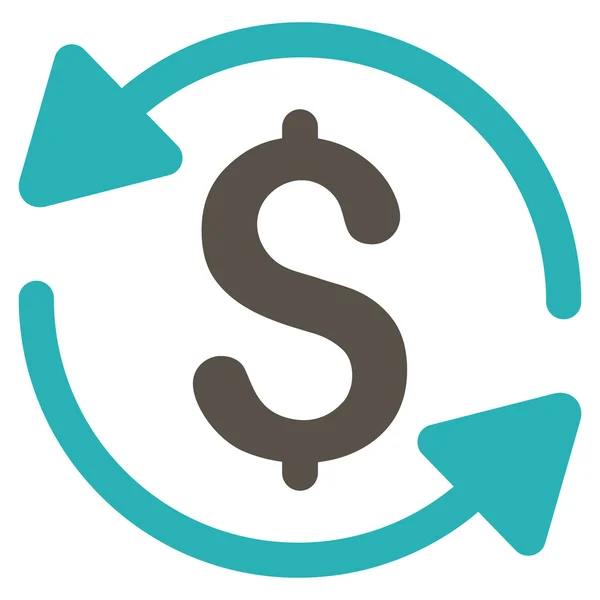 Икона денежного оборота плоская глифония — стоковое фото
