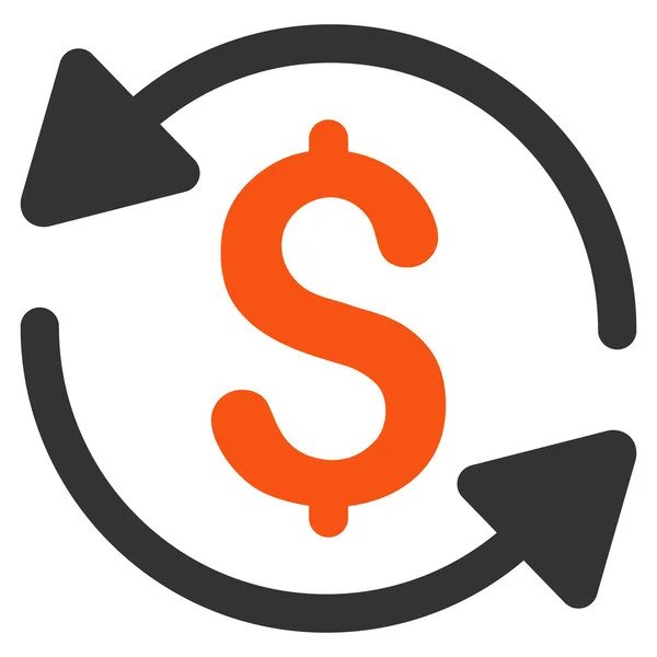 Pengar omsättningen platt Glyph ikonen — Stockfoto